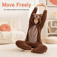 Plush Bear Onesie Costume – Hooded Animal Pajama Suit