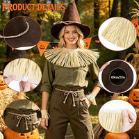 Spooky Scarecrow Costume – Patchwork Overalls & Straw Hat