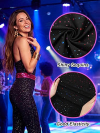 Retro Disco Dancer Costume – Sequin Jumpsuit & Headband