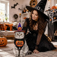 Pet Pumpkin Costume – Dog & Cat Bandana Set